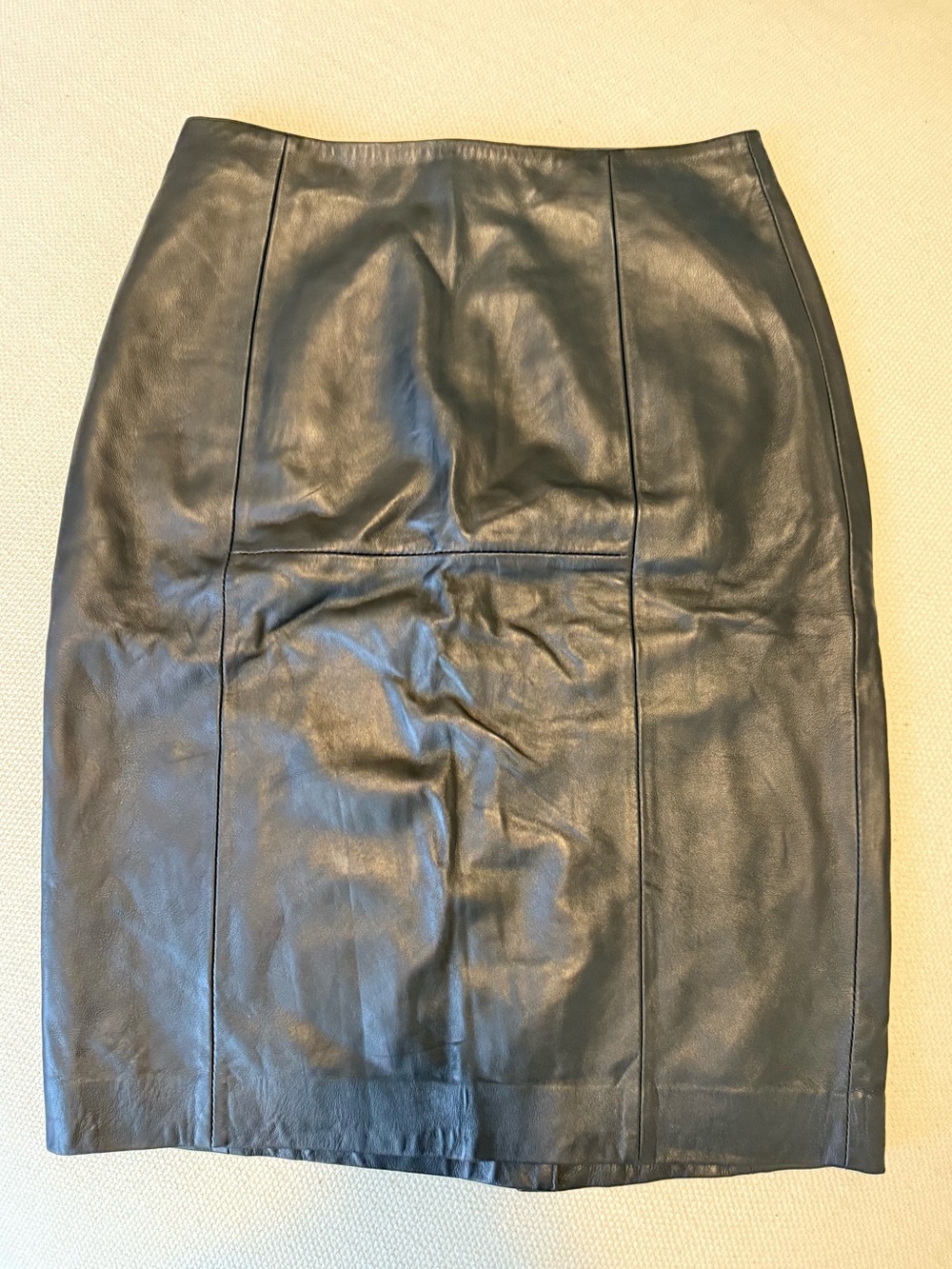 Halogen Black Leather Pencil Skirt